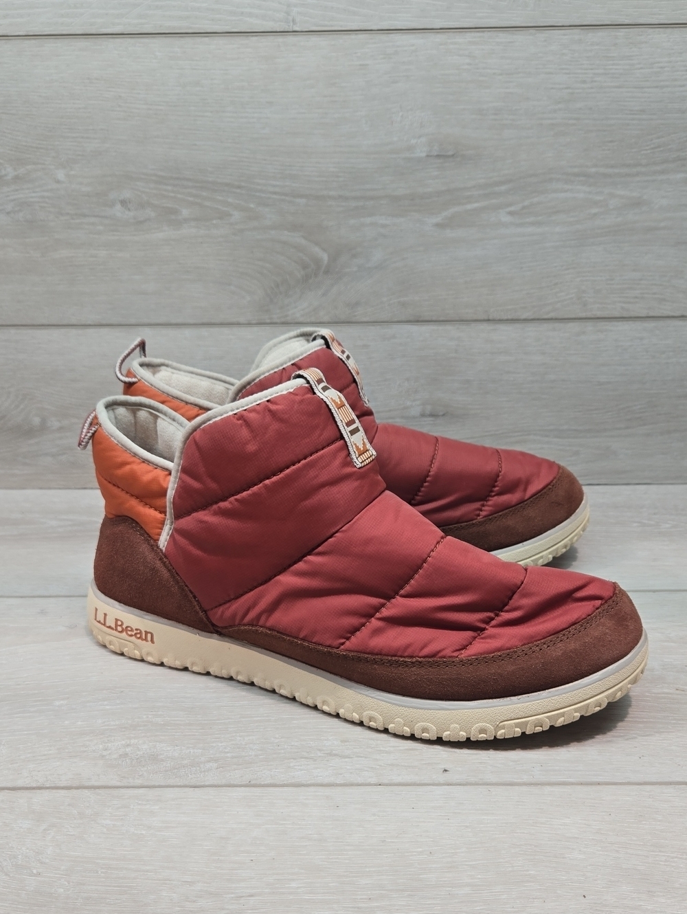 L.L. Bean Men’s Insulated Slip-On High Top Sneakers in Rust/Orange Shoes Sz 11M